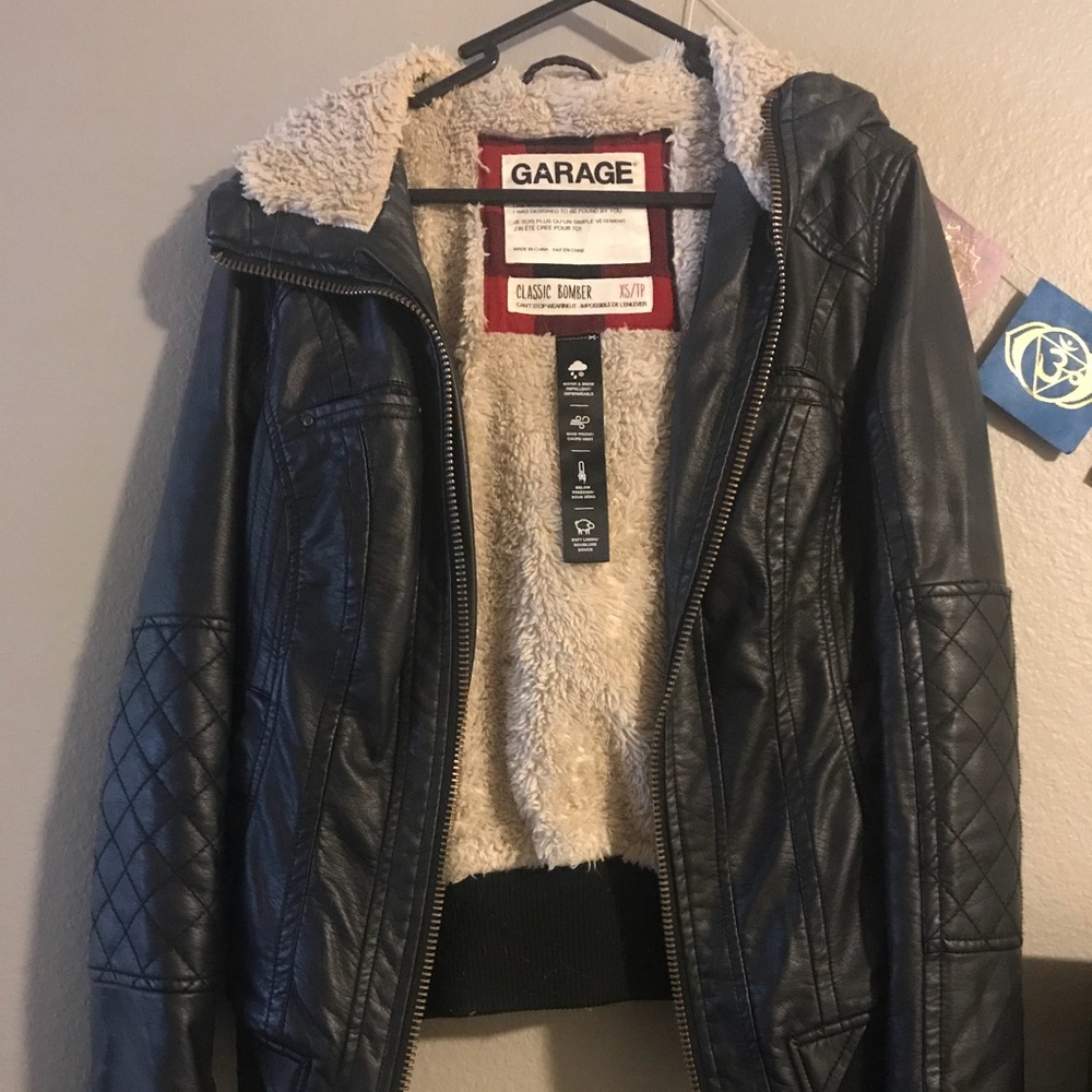 Garage leather jacket black